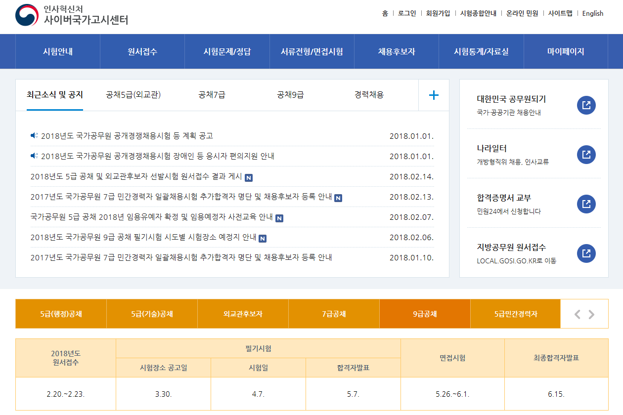 사이버국가고시센터, 국가직 9급 공무원 원서접수 시작 < 창업/취업 < 남도 라이프 < 기사본문 - 남도일보