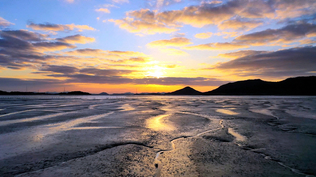 전남 신안군 지도 일대에 아름답게 펼쳐진 갯벌 모습. /전남도 제공