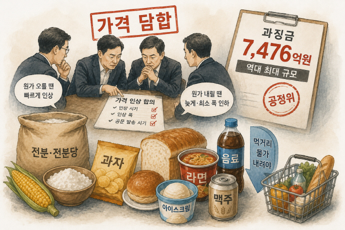 딱 걸린 전분당 '가격 담합'...먹거리 물가 인하 '촉각' - 뉴스 썸네일 이미지